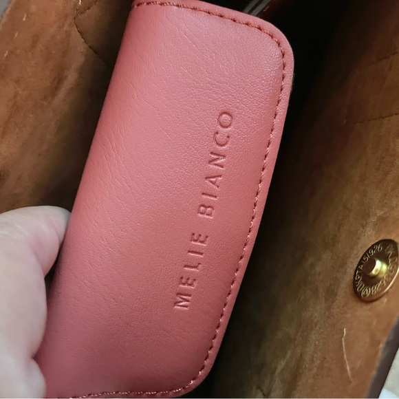 Anthropologie Melie Bianco Cross Body Purse Women’s Rust Red Gold mini tote Boho - Picture 7 of 7